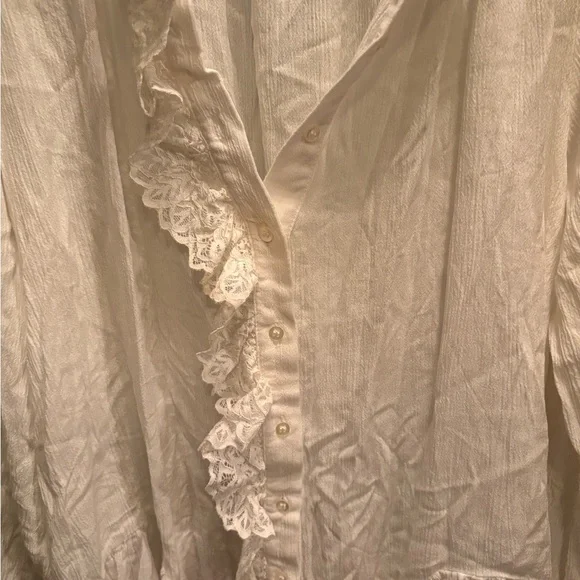 Free People White Ruffled Tunic - Picture 3 of 6